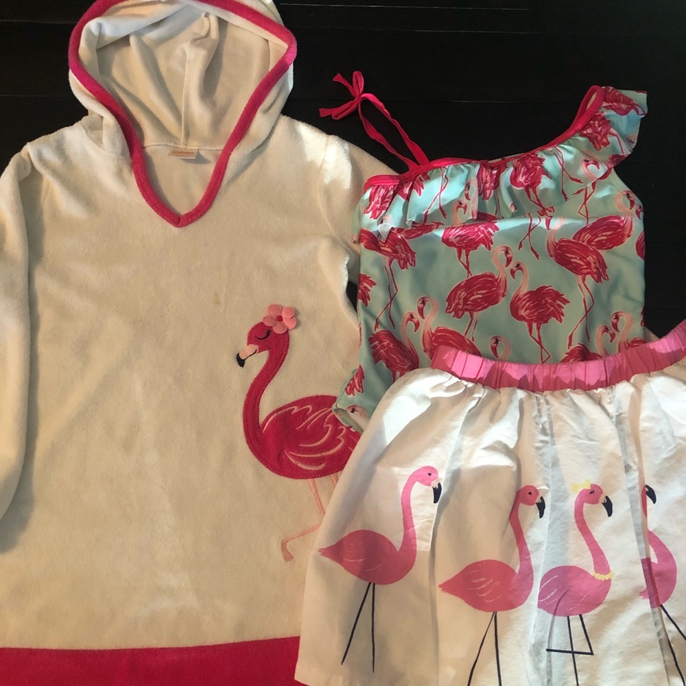 💗Flamingo 3-Piece bundle! Cover, Swim 👙 & Skirt